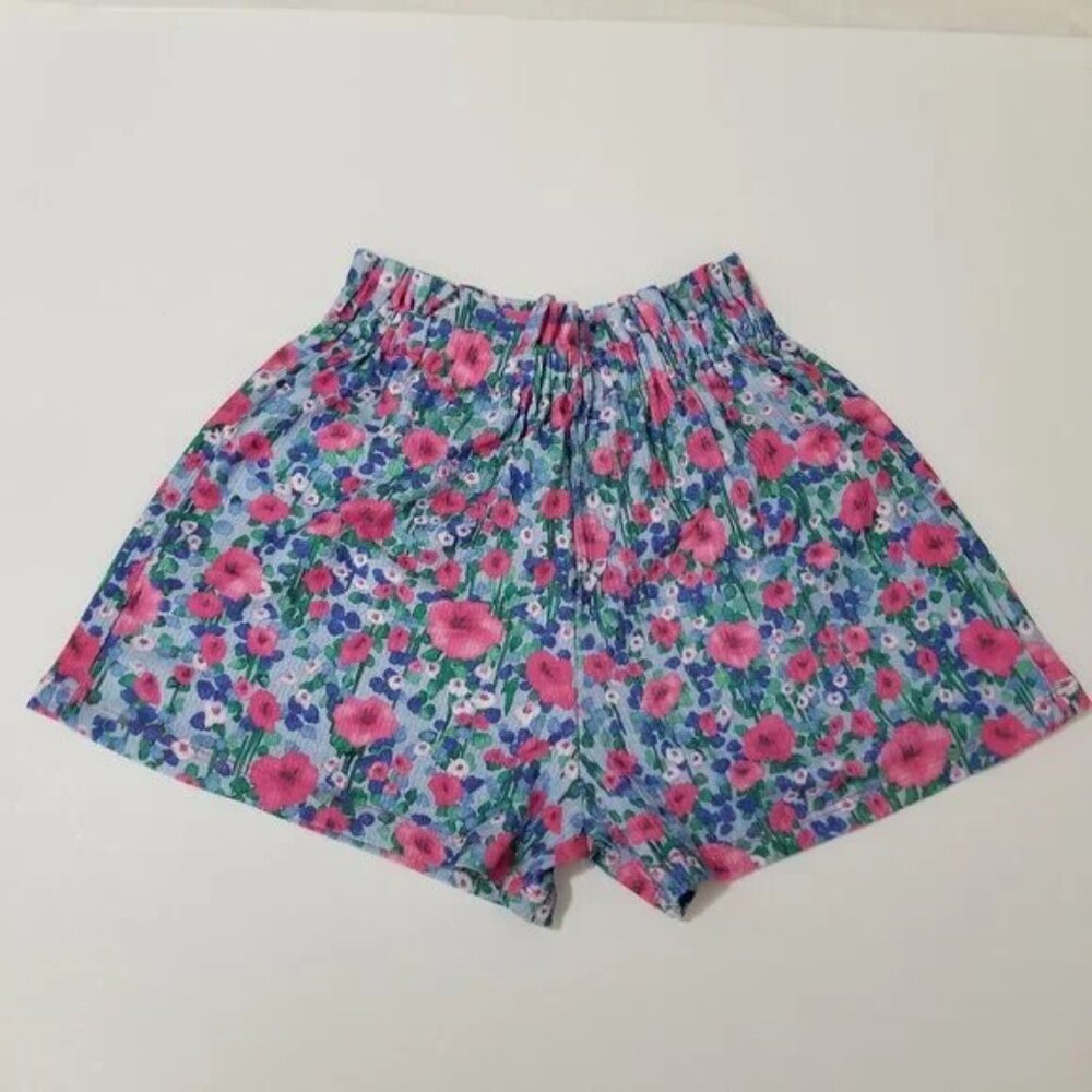 Mayoral lightweight little girl summer floral shorts size 7 (F12)